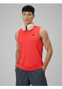4f - 4F Koszulka treningowa regular szybkoschnąca męska - czerwona XXL. Kolor: czerwony. Długość rękawa: bez rękawów. Sport: fitness #1