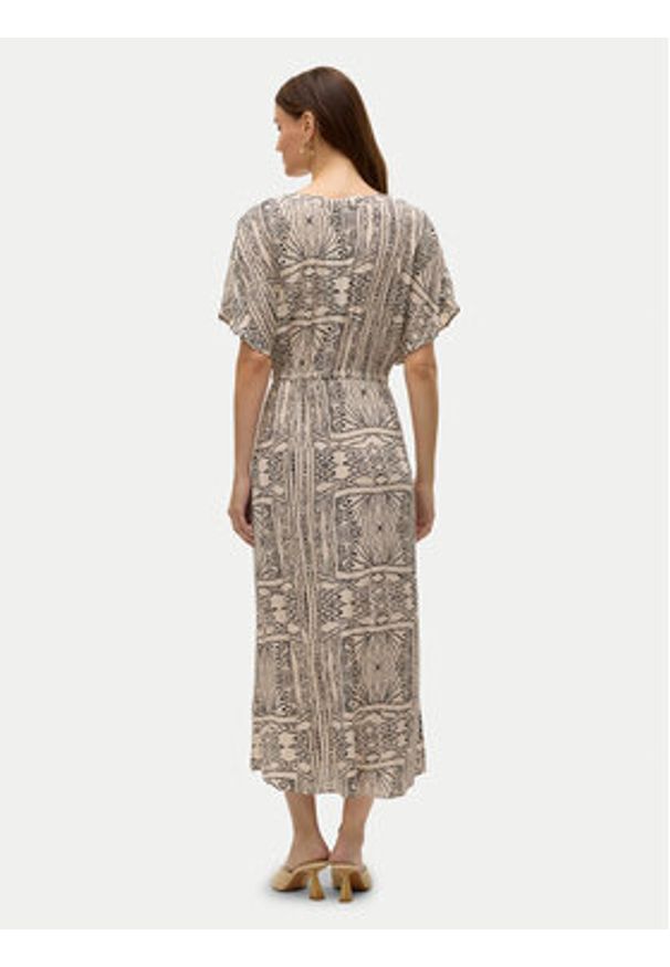 Vero Moda Sukienka letnia Menny 10303701 Beżowy Loose Fit. Kolor: beżowy. Materiał: wiskoza. Sezon: lato