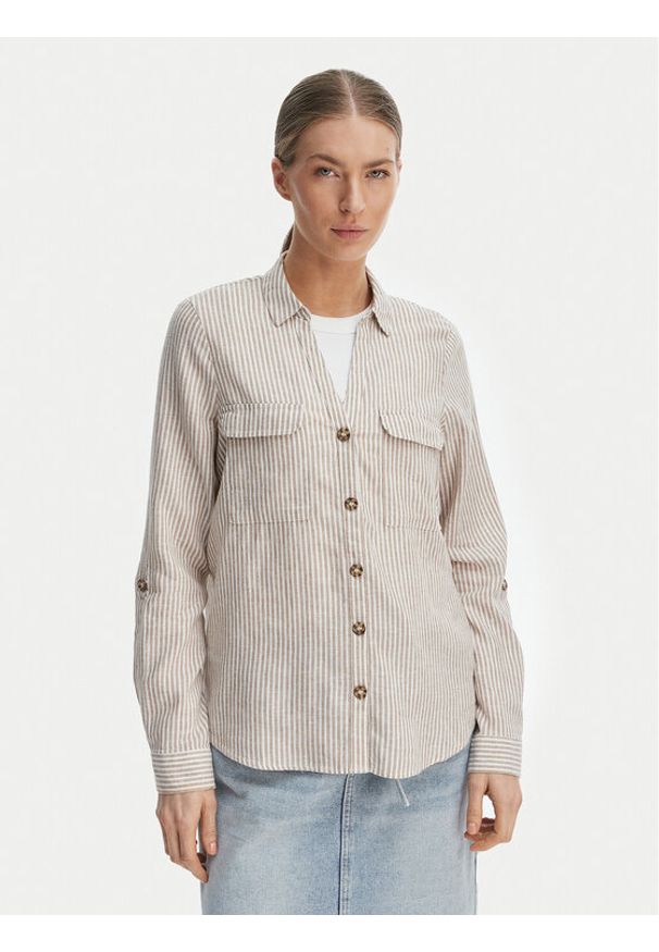 Vero Moda Koszula Linn 10308407 Biały Regular Fit. Kolor: beżowy, biały. Materiał: wiskoza