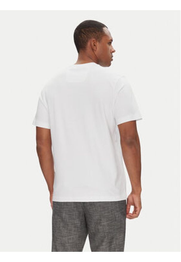 BOSS T-Shirt Tee Print Striped C 50537845 Biały Relaxed Fit. Kolor: biały. Materiał: bawełna. Wzór: nadruk