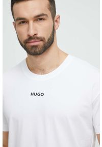Hugo - HUGO t-shirt piżamowy kolor biały z nadrukiem. Kolor: biały. Wzór: nadruk #4