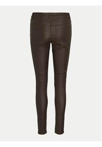 Vila Spodnie z imitacji skóry Sarah 14098751 Brązowy Skinny Fit. Kolor: brązowy. Materiał: skóra #2