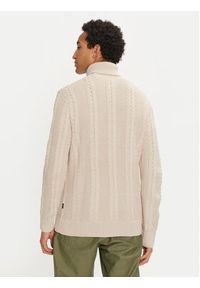 Jack & Jones Golf 12261441 Beżowy Regular Fit. Typ kołnierza: golf. Kolor: beżowy. Materiał: bawełna, syntetyk #10