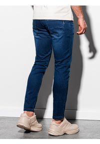 Ombre Clothing - Spodnie męskie jeansowe SKINNY FIT - ciemnoniebieskie P1007 - M. Kolor: niebieski. Materiał: jeans. Styl: klasyczny #4