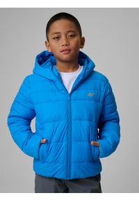 4f - 4F Kurtka z wypełnieniem syntetycznym chłopięca - niebieska 152 (11-12 lat). Okazja: na spacer, na co dzień, na uczelnię. Kolor: niebieski. Materiał: syntetyk. Wzór: gładki. Sezon: lato. Styl: casual #1