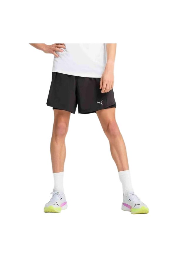 Puma - Spodenki do biegania męskie PUMA Run Velocity 2IN1. Kolor: czarny. Sport: bieganie