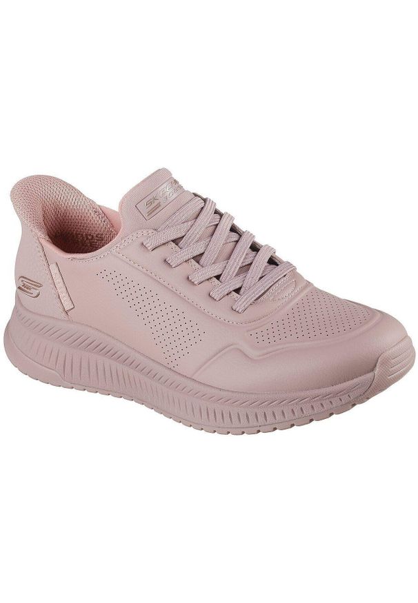 skechers - Adidasy Skechers Bobs Squad 4 - Key Look, Kobiety. Kolor: różowy. Materiał: skóra ekologiczna, materiał. Sport: fitness