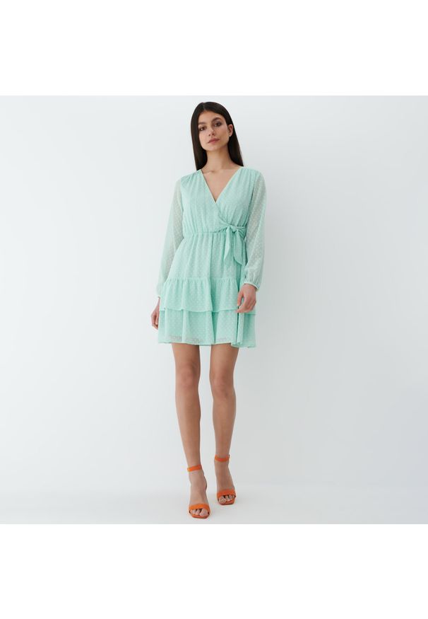 Mohito - Pastelowa sukienka mini - Zielony. Kolor: zielony. Długość: mini
