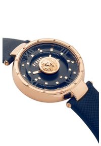 Versus Versace - Zegarek VSPHH0420. Kolor: niebieski. Materiał: materiał, skóra