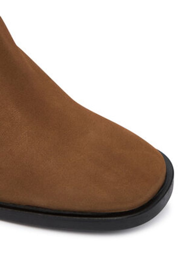 Calvin Klein Botki HW0HW02592 Brązowy. Kolor: brązowy. Materiał: zamsz, skóra