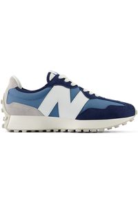 Buty unisex New Balance U327CJ – granatowe. Okazja: na co dzień. Kolor: niebieski. Materiał: skóra, guma, zamsz, materiał. Szerokość cholewki: normalna