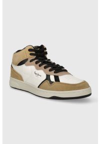 Pepe Jeans sneakersy KORE BASKET M kolor brązowy PMS30999. Nosek buta: okrągły. Kolor: brązowy. Materiał: guma. Szerokość cholewki: normalna #3