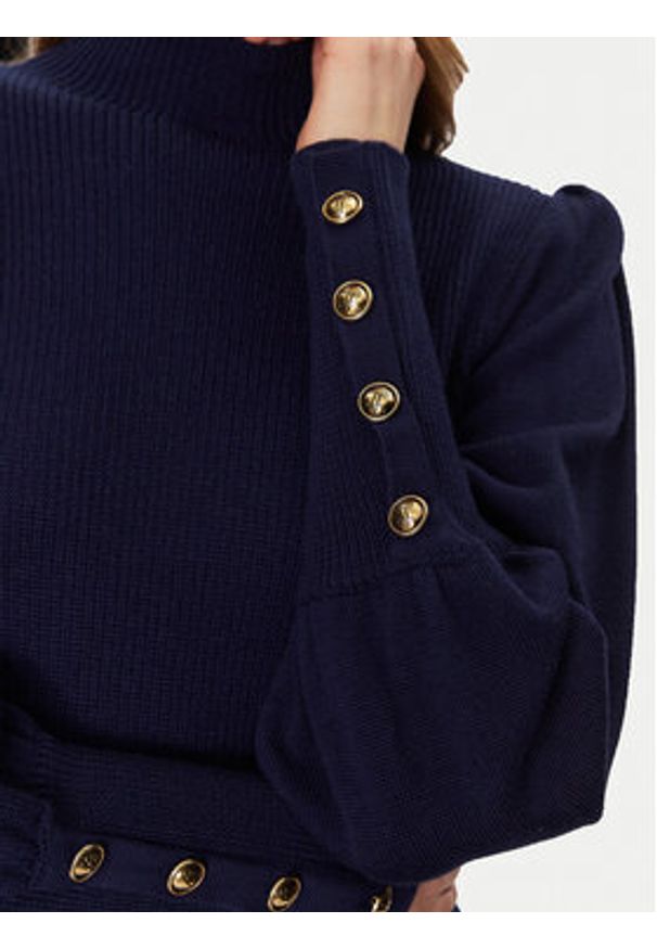 Luisa Spagnoli Sukienka dzianinowa Magalin 58414 Granatowy Regular Fit. Kolor: niebieski. Materiał: wełna