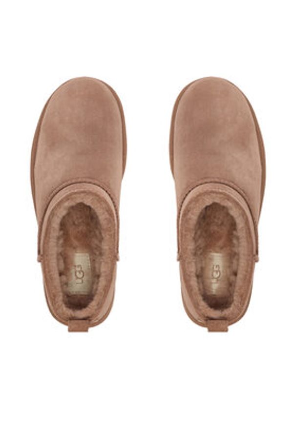 Ugg Śniegowce W Classic Micro 1173891 Beżowy. Kolor: beżowy. Materiał: skóra, zamsz