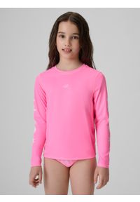 4f - 4F Longsleeve do pływania z nadrukiem dziewczęcy - różowy 158/164 (12-14 lat). Okazja: na plażę. Kolor: różowy. Materiał: materiał, włókno, skóra, dzianina. Długość rękawa: długi rękaw. Wzór: nadruk. Sezon: lato. Styl: klasyczny #1