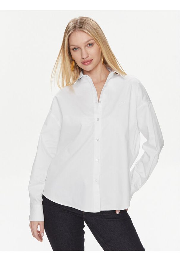 Guess Koszula Ls Nicla W4RH51 WD2M1 Biały Regular Fit. Kolor: biały. Materiał: bawełna