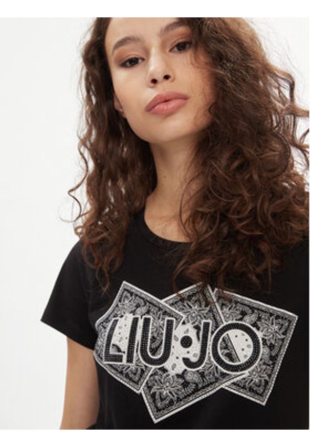 Liu Jo T-Shirt MA4340 JS923 Czarny Regular Fit. Kolor: czarny. Materiał: bawełna