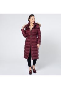 Wittchen - Damski płaszcz zimowy pikowany z kapturem bordowy. Typ kołnierza: kaptur. Kolor: czerwony. Materiał: poliester. Sezon: zima. Styl: elegancki #1