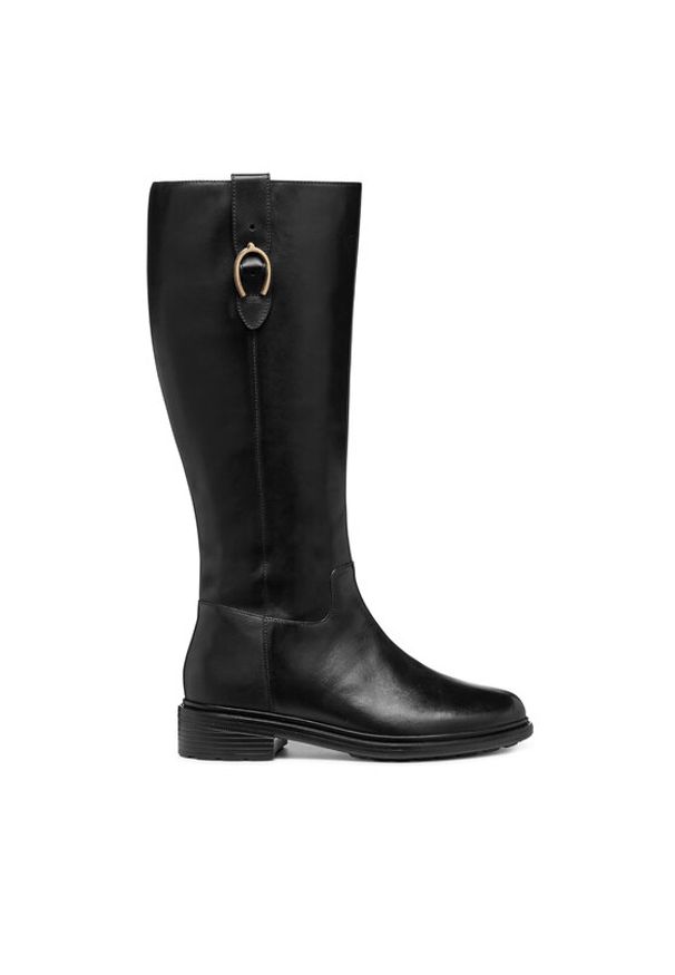 Geox Oficerki D Walk Pleasure D46TGD 00043 C9999 Czarny. Kolor: czarny. Materiał: skóra