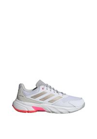 Adidas - Buty Courtjam Control 3 Tennis. Kolor: biały, szary, czerwony, wielokolorowy. Materiał: materiał. Sport: tenis