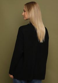 Born2be - Czarny Niezapinany Kardigan z Dodatkiem Kaszmiru z Kieszeniami Zaima. Okazja: na spotkanie biznesowe, do pracy, na randkę, na co dzień. Kolor: czarny. Materiał: kaszmir. Styl: biznesowy, casual, elegancki #4