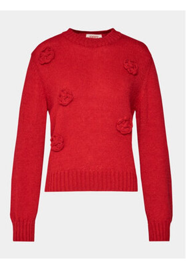 Kontatto Sweter 3M1234 Czerwony Regular Fit. Kolor: czerwony. Materiał: syntetyk