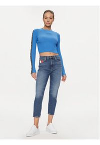 Tommy Jeans Sweter DW0DW17247 Niebieski Slim Fit. Kolor: niebieski. Materiał: syntetyk #3