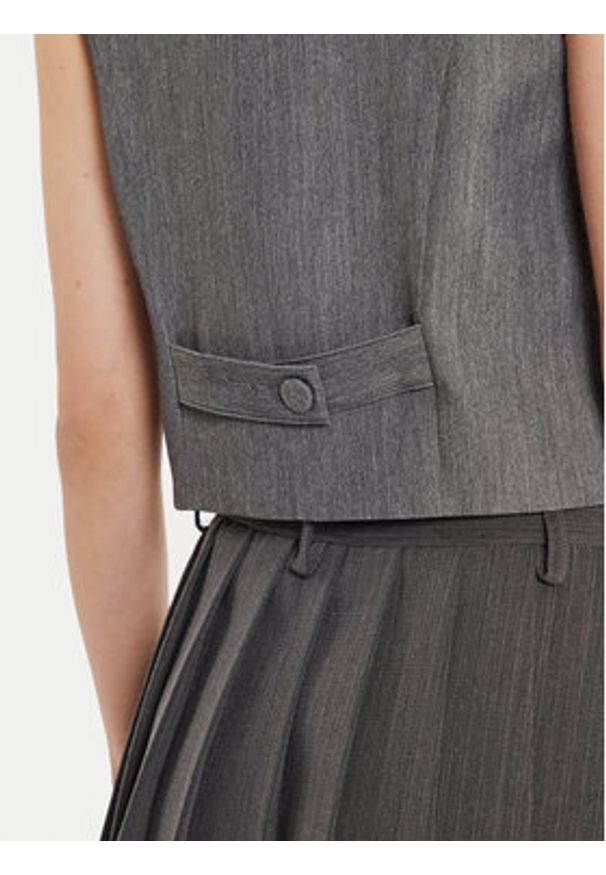 Desigual Kamizelka Bruselas 24WWEWBX Szary Slim Fit. Kolor: szary. Materiał: syntetyk