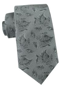 Krawat Męski - Angelo di Monti - Popiel w Drobne Listki. Materiał: tkanina. Styl: elegancki, wizytowy #1