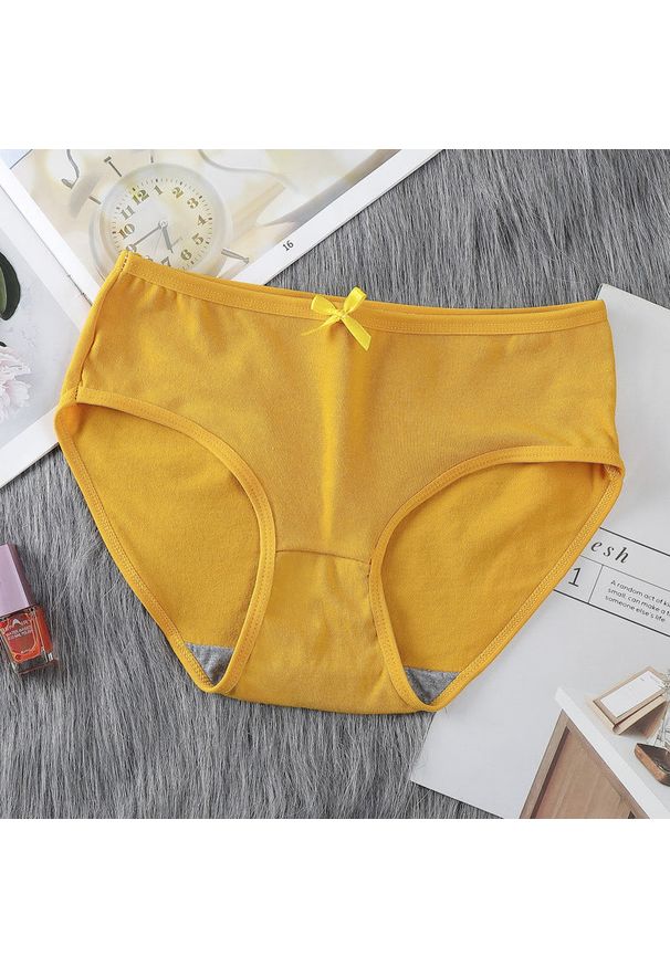 Intica - Figi dziewczęce o średnim stanie z elastycznymi bokami Tomiko. Kolor: żółty. Materiał: materiał