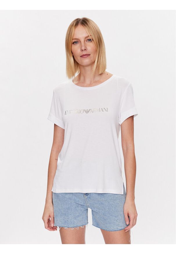 Emporio Armani T-Shirt 262633 3R314 00010 Biały Regular Fit. Kolor: biały. Materiał: wiskoza