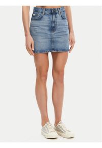Guess Jeans Spódnica jeansowa W5GD0Q D5M4A Niebieski Regular Fit. Kolor: niebieski. Materiał: bawełna, jeans