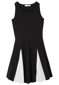 bonprix - Sukienka z dżerseju z czystej bawełny. Kolor: czarny. Materiał: jersey, bawełna. Długość rękawa: na ramiączkach. Styl: elegancki #1