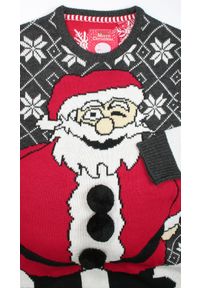 Sweter Świąteczny z Mikołajem, z Poduszką Imitującą Brzuch, Śmieszny, Na Prezent -Brave Soul. Materiał: akryl. Styl: wizytowy