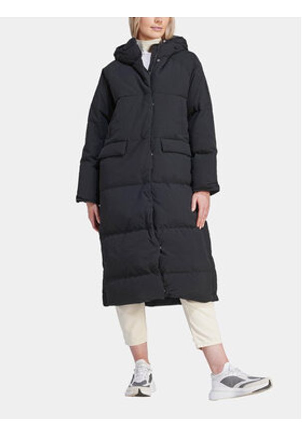 Adidas - adidas Płaszcz zimowy Big Baffle Coat IK3159 Czarny Loose Fit. Kolor: czarny. Materiał: syntetyk. Sezon: zima
