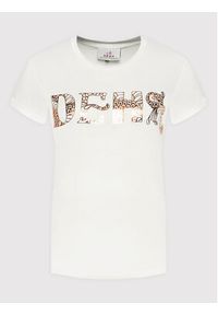 Deha T-Shirt B74492 Beżowy Regular Fit. Kolor: beżowy. Materiał: wiskoza