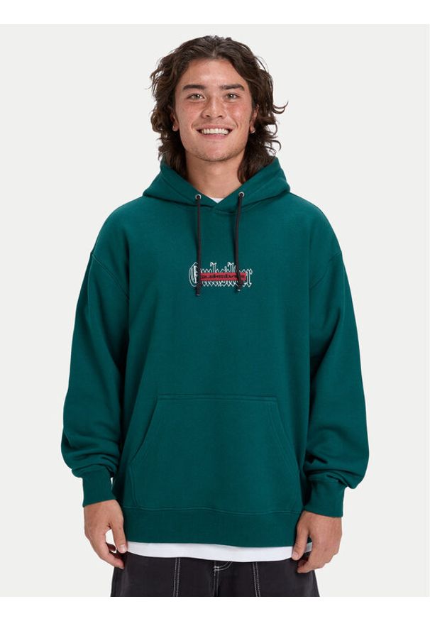 Quiksilver Bluza Double Up EQYFT05155 Zielony ciemny Oversize. Kolor: zielony. Materiał: bawełna