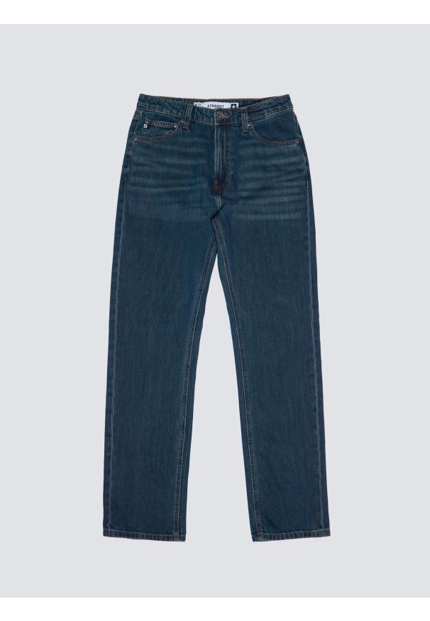 Big-Star - Jeansy męskie z prostą nogawką granatowe Toros 764. Okazja: na co dzień. Stan: podwyższony. Kolor: niebieski. Sezon: zima, jesień. Styl: casual, klasyczny