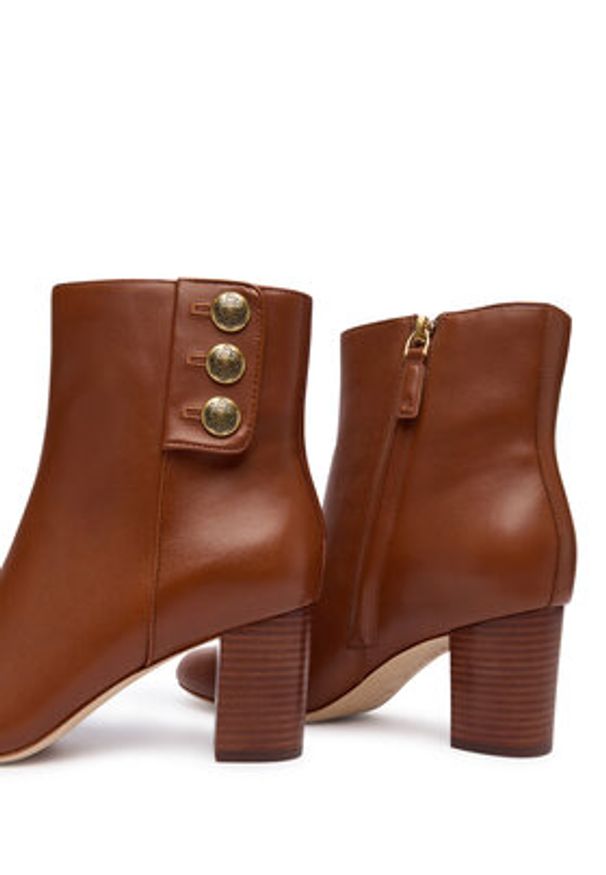 Lauren Ralph Lauren - LAUREN RALPH LAUREN Botki Kenndi 802980064001 Brązowy. Kolor: brązowy. Materiał: skóra