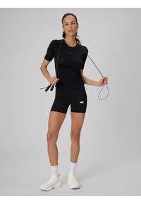 4f - 4F Koszulka treningowa slim szybkoschnąca damska - czarna M. Kolor: czarny. Materiał: materiał, włókno. Sport: fitness #2