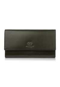 PAOLO PERUZZI - Portfel damski skórzany duży ciemnozielony z ochroną RFID klasyczny Paolo Peruzzi AL-07-GB. Kolor: zielony. Materiał: skóra #1
