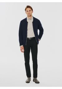 Pako Lorente - PAKO LORENTE – Sweter męski rozpinany w granatowym kolorze. Kolor: szary, niebieski. Materiał: bawełna, poliamid, wełna. Sezon: jesień #4