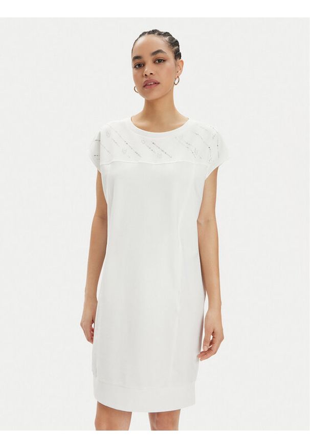 Liu Jo Sukienka codzienna TA4173 FS090 Biały Regular Fit. Okazja: na co dzień. Kolor: biały. Materiał: bawełna. Typ sukienki: proste. Styl: casual