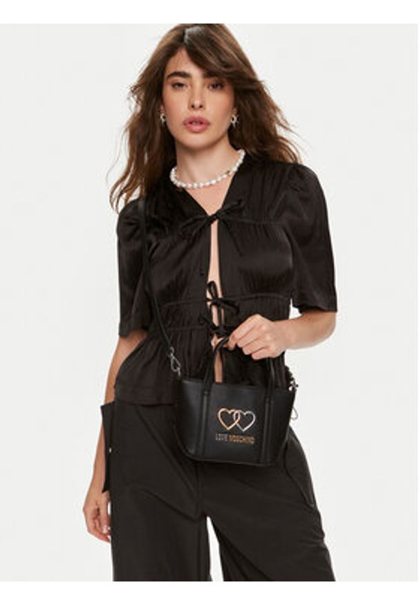 Love Moschino - LOVE MOSCHINO Torebka JC4074PP1LL1000A Czarny. Kolor: czarny. Materiał: skórzane