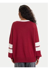 Guess Jeans Sweter 178814 Czerwony Classic Fit. Kolor: czerwony. Materiał: bawełna #3