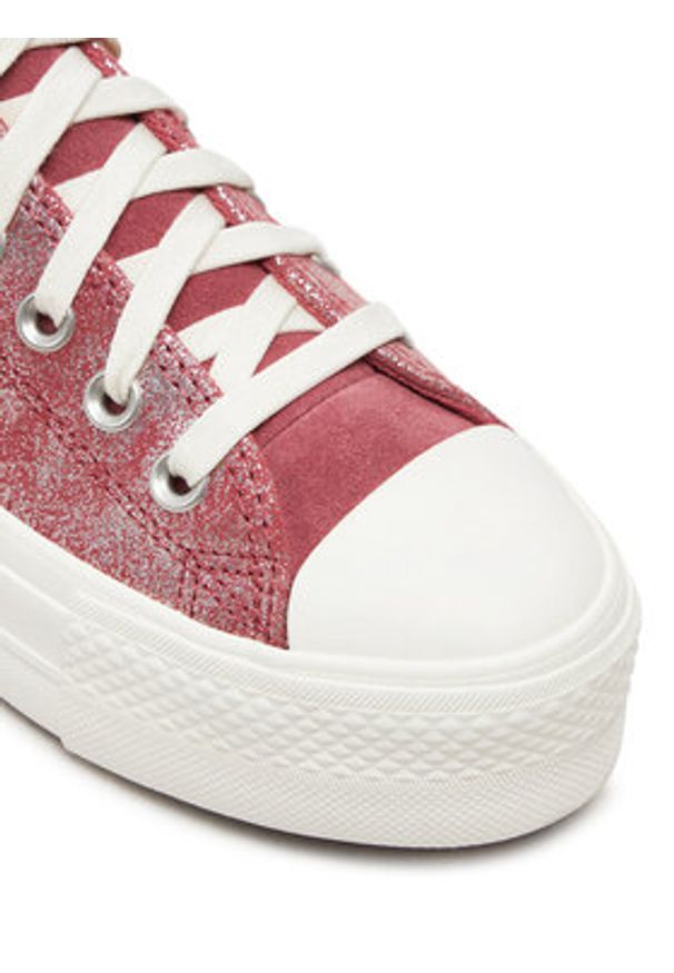 Converse Trampki Chuck Taylor All Star Lift Platform Suede Shimmer A11634C Różowy. Kolor: różowy. Materiał: zamsz, skóra. Obcas: na platformie