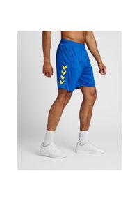 Spodenki piłkarskie męskie Hummel Core XK Poly Shorts. Kolor: niebieski, wielokolorowy, żółty. Sport: piłka nożna