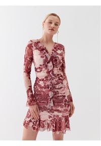 Guess Sukienka koktajlowa W3YK27 KBAH2 Różowy Slim Fit. Kolor: różowy. Materiał: syntetyk. Styl: wizytowy #1