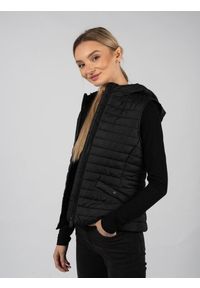 Geox - Bezrękawnik fitness damski Ascythia. Typ kołnierza: kaptur. Kolor: czarny. Materiał: poliester. Długość rękawa: bez rękawów. Sport: fitness