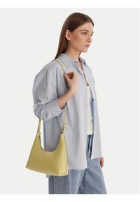 Calvin Klein Torebka Foil Logo Conv Shoulder Bag LV04F3272G Żółty. Kolor: żółty. Materiał: skórzane #1